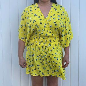 Yellow Floral Mini Dress (XS/M)
